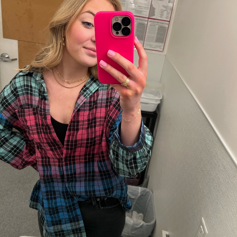 Funky Multi-Colored Flannel
